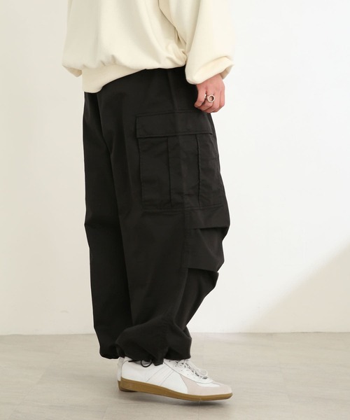 SENSE OF PLACE by URBAN RESEARCH(センスオブプレイスバイアーバンリサーチ)の「ワイドカーゴパンツ(カーゴパンツ・メンズ・ブラック/カーキ・MEDIUM/LARGE)」の9枚目の写真