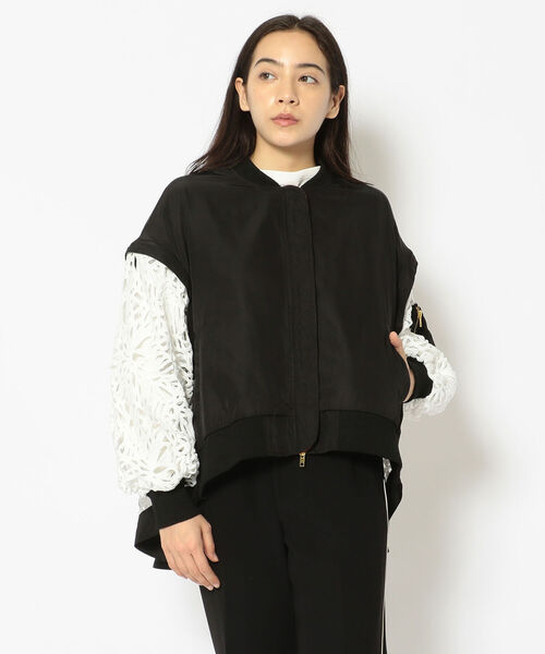 Risley（リズレー）の「【別注】Risley/リズレー/レースフレアーブルゾン（ブルゾン・レディース・ブラック/カーキ・FREE）」の3枚目の写真