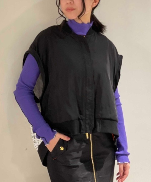 Risley（リズレー）の「【別注】Risley/リズレー/レースフレアーブルゾン（ブルゾン・レディース・ブラック/カーキ・FREE）」の12枚目の写真