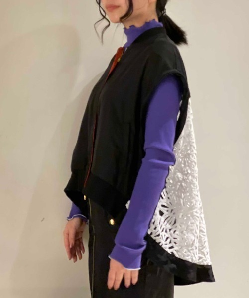 Risley（リズレー）の「【別注】Risley/リズレー/レースフレアーブルゾン（ブルゾン・レディース・ブラック/カーキ・FREE）」の11枚目の写真