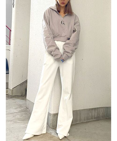 GYDA（ジェイダ）の「ハーフZIPショートスウェットTOPS（ニット