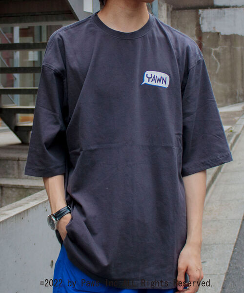 GLOSTER（グロスター）の「【GARFIELD/ガーフィールド】別注 ガーフィールドTシャツ VINTAGE DYEING（Tシャツ/カットソー・メンズ・オフホワイト/グリーン/スミクロ・MEDIUM/LARGE）」の4枚目の写真