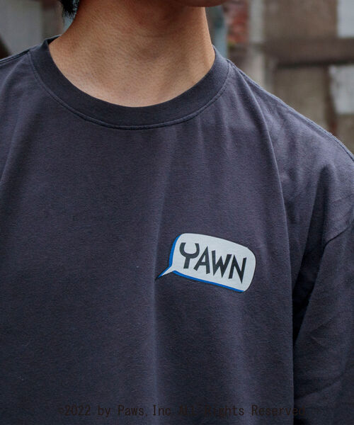 GLOSTER（グロスター）の「【GARFIELD/ガーフィールド】別注 ガーフィールドTシャツ VINTAGE DYEING（Tシャツ/カットソー・メンズ・オフホワイト/グリーン/スミクロ・MEDIUM/LARGE）」の5枚目の写真