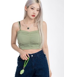 シャーリングクロップドキャミソール
