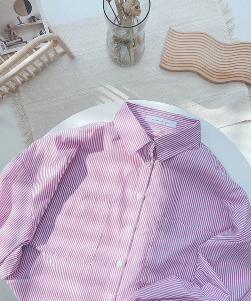 AS KNOW AS plus(アズノゥアズプラス)の「●ブロードシンプルビッグシャツ(シャツ/ブラウス・レディース・オフホワイト/ネイビー系/ブルー系/ピンク系・FREE)」の15枚目の写真