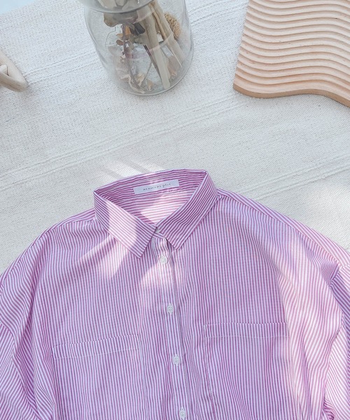 AS KNOW AS plus(アズノゥアズプラス)の「●ブロードシンプルビッグシャツ(シャツ/ブラウス・レディース・オフホワイト/ネイビー系/ブルー系/ピンク系・FREE)」の17枚目の写真