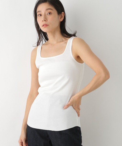 LEPSIM（レプシィム）の「抗菌スクエア2WAYタンク（タンクトップ・レディース・オフホワイト/ブラック/ライトグレー・LARGE/MEDIUM）」の2枚目の写真