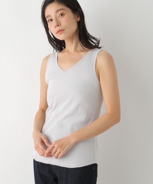 LEPSIM（レプシィム）の「抗菌スクエア2WAYタンク（タンクトップ・レディース・オフホワイト/ブラック/ライトグレー・LARGE/MEDIUM）」の4枚目の写真