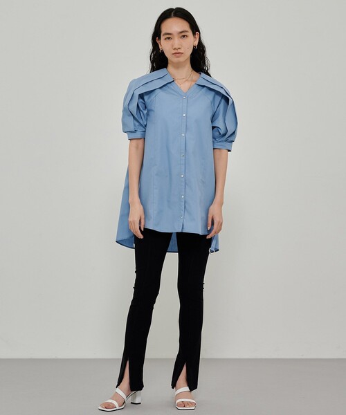 CITY TOKYO（シティトウキョウ）の「エポスリーブチュニックシャツ（シャツ/ブラウス・レディース・ホワイト/ブルー/ラベンダー・FREE）」の19枚目の写真