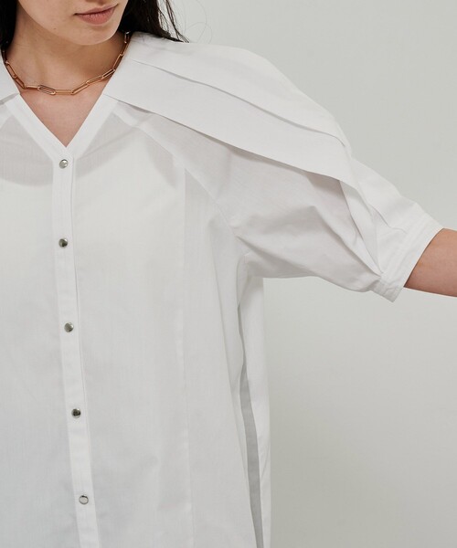 CITY TOKYO（シティトウキョウ）の「エポスリーブチュニックシャツ（シャツ/ブラウス・レディース・ホワイト/ブルー/ラベンダー・FREE）」の15枚目の写真