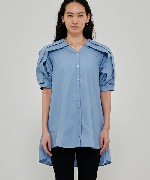 CITY TOKYO（シティトウキョウ）の「エポスリーブチュニックシャツ（シャツ/ブラウス・レディース・ホワイト/ブルー/ラベンダー・FREE）」の21枚目の写真