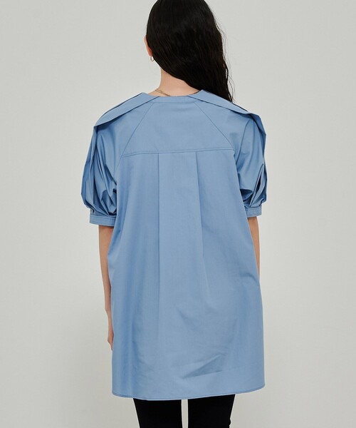 CITY TOKYO（シティトウキョウ）の「エポスリーブチュニックシャツ（シャツ/ブラウス・レディース・ホワイト/ブルー/ラベンダー・FREE）」の16枚目の写真