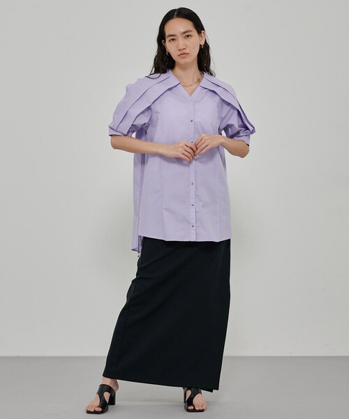 CITY TOKYO（シティトウキョウ）の「エポスリーブチュニックシャツ（シャツ/ブラウス・レディース・ホワイト/ブルー/ラベンダー・FREE）」の17枚目の写真