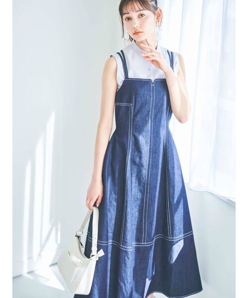 dazzlin（ダズリン）の「ダブルステッチキャミワンピース（ワンピース・レディース・インディゴブルー・SMALL/MEDIUM）」の2枚目の写真