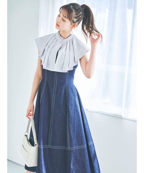 dazzlin（ダズリン）の「ダブルステッチキャミワンピース（ワンピース・レディース・インディゴブルー・SMALL/MEDIUM）」の3枚目の写真