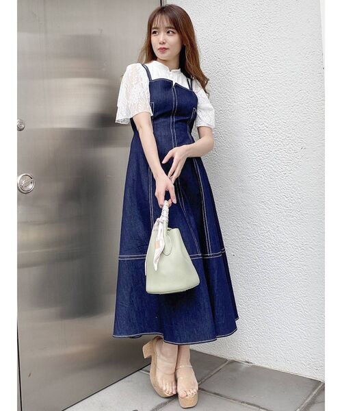dazzlin（ダズリン）の「ダブルステッチキャミワンピース（ワンピース・レディース・インディゴブルー・SMALL/MEDIUM）」の6枚目の写真