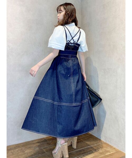 dazzlin（ダズリン）の「ダブルステッチキャミワンピース（ワンピース・レディース・インディゴブルー・SMALL/MEDIUM）」の9枚目の写真