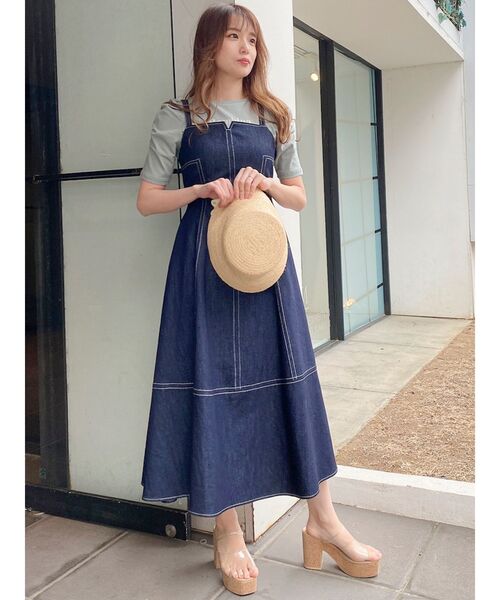 dazzlin（ダズリン）の「ダブルステッチキャミワンピース（ワンピース・レディース・インディゴブルー・SMALL/MEDIUM）」の13枚目の写真
