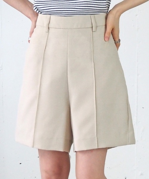 tiptop(ティップトップ)の「【ZOZO限定Sサイズあり】リネンタッチセンタープレスショートパンツ【2サイズ展開/セットアップ対応】(スラックス・レディース・ブラック/アイボリー/ダークオレンジ/グリーン系その他/ダークブラウン/チャコールグレー・S/M)」の10枚目の写真