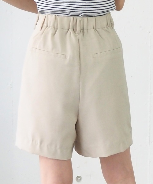セール】【ZOZO限定Sサイズあり】リネンタッチセンタープレスショート