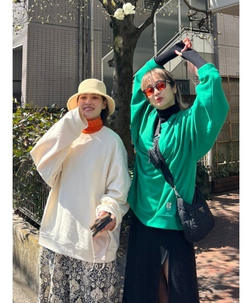 AMAIL（アマイル）の「Warm latte bulky cloth（スウェット・レディース・アイボリー/ピンク/グリーン・FREE）」の7枚目の写真