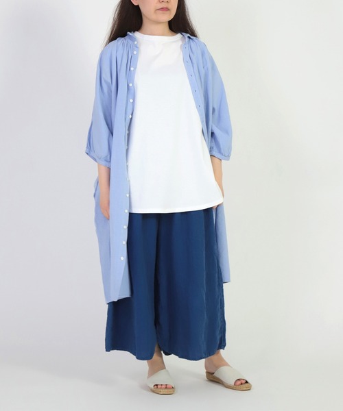 Brocante（ブロカント）の「[Brocante / ブロカント] 40/2ハイゲージ天竺 エポールプリエＴシャツ（Tシャツ/カットソー・レディース・ホワイト/ブラック/ベージュ/アイボリー・2）」の11枚目の写真