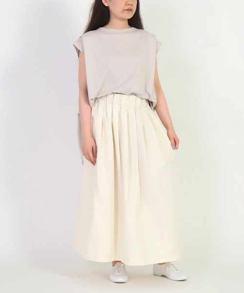 Brocante（ブロカント）の「[Brocante / ブロカント] 40/2ハイゲージ天竺 エポールプリエＴシャツ（Tシャツ/カットソー・レディース・ホワイト/ブラック/ベージュ/アイボリー・2）」の20枚目の写真