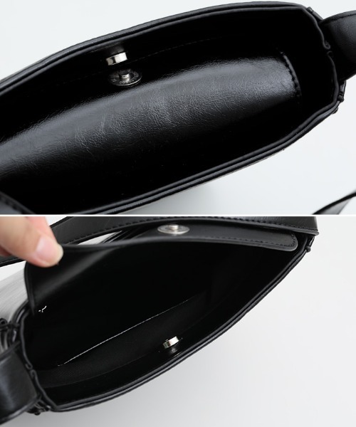 select MOCA（セレクトモカ）の「フェイクレザーポーチ付きスクエアバッグ（ハンドバッグ・レディース・ブラック/アイボリー・FREE）」の16枚目の写真