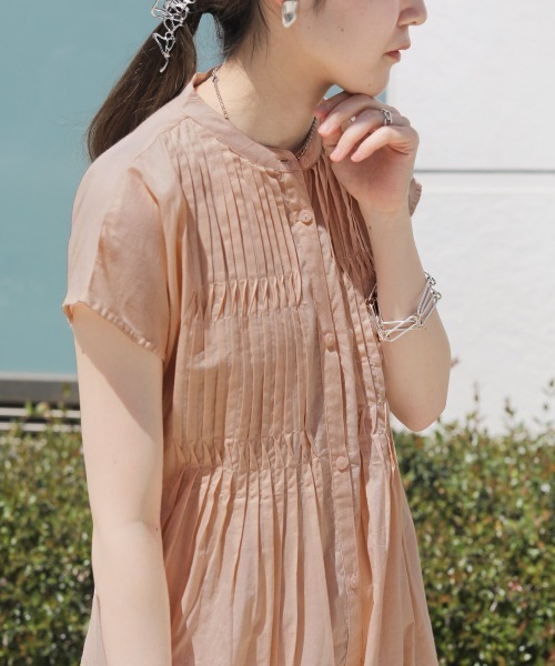 ロブジェ] ピンタックシャツワンピース ピンタックシャツワンピース