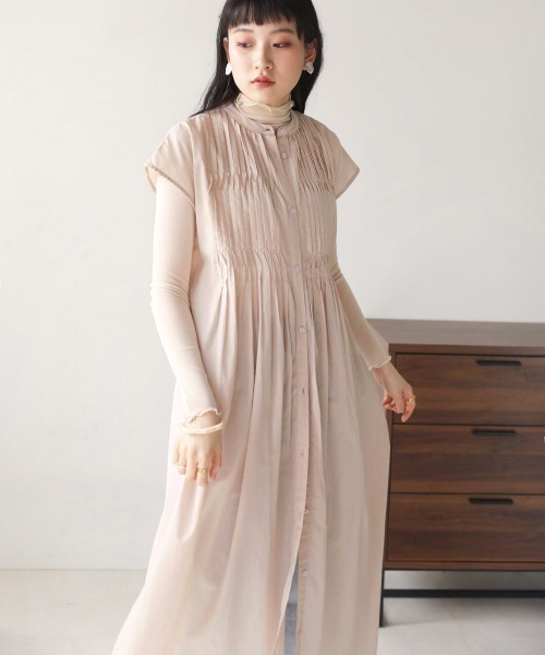 Bab（バブ）の「ねじりピンタックシャツワンピース（シャツワンピース・レディース・ライトグレー/ネイビー/オフホワイト/ピンク/ベージュ系その他・M）」の22枚目の写真