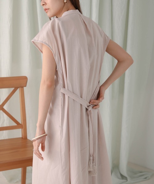 Bab（バブ）の「ねじりピンタックシャツワンピース（シャツワンピース・レディース・ライトグレー/ネイビー/オフホワイト/ピンク/ベージュ系その他・M）」の14枚目の写真