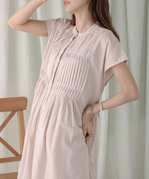 Bab（バブ）の「ねじりピンタックシャツワンピース（シャツワンピース・レディース・ライトグレー/ネイビー/オフホワイト/ピンク/ベージュ系その他・M）」の15枚目の写真