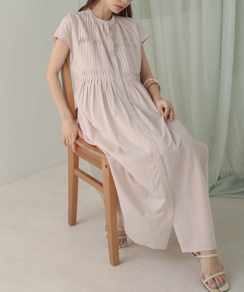 Bab（バブ）の「ねじりピンタックシャツワンピース（シャツワンピース・レディース・ライトグレー/ネイビー/オフホワイト/ピンク/ベージュ系その他・M）」の17枚目の写真