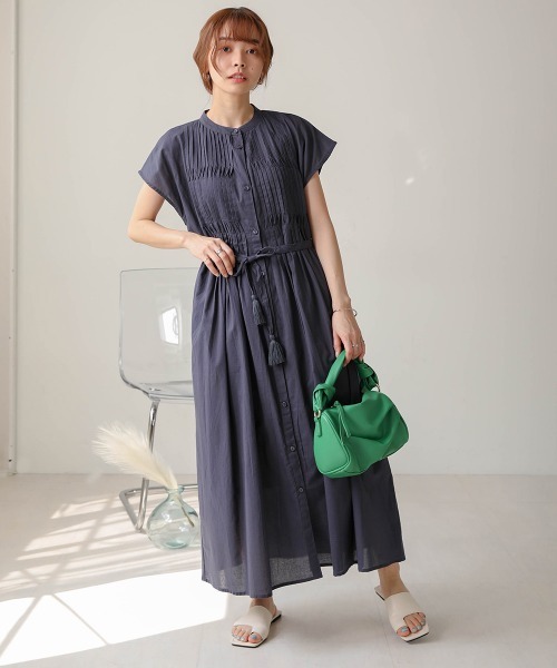 Bab（バブ）の「ねじりピンタックシャツワンピース（シャツワンピース・レディース・ライトグレー/ネイビー/オフホワイト/ピンク/ベージュ系その他・M）」の20枚目の写真