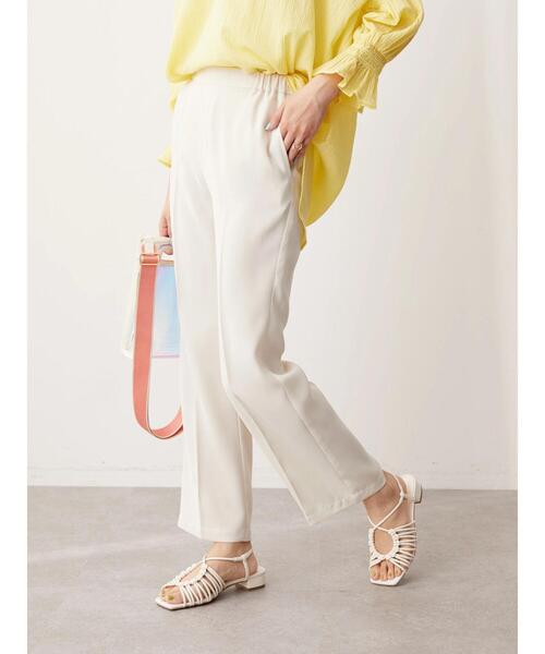 AMERICAN HOLIC（アメリカンホリック）の「美・美・美　接触冷感ストレートパンツ（スラックス・レディース・ブラック/オレンジ/グリーン/アイボリー・S/M/L/XS）」の12枚目の写真