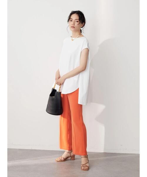 AMERICAN HOLIC（アメリカンホリック）の「美・美・美　接触冷感ストレートパンツ（スラックス・レディース・ブラック/オレンジ/グリーン/アイボリー・S/M/L/XS）」の19枚目の写真