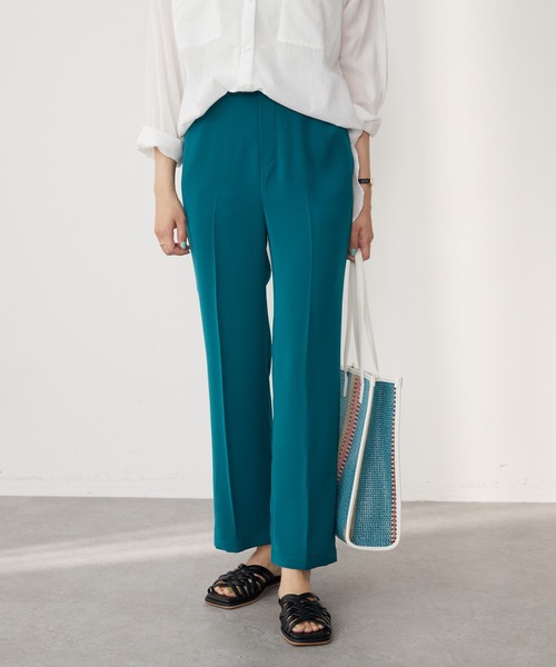 AMERICAN HOLIC（アメリカンホリック）の「美・美・美　接触冷感ストレートパンツ（スラックス・レディース・ブラック/オレンジ/グリーン/アイボリー・S/M/L/XS）」の11枚目の写真