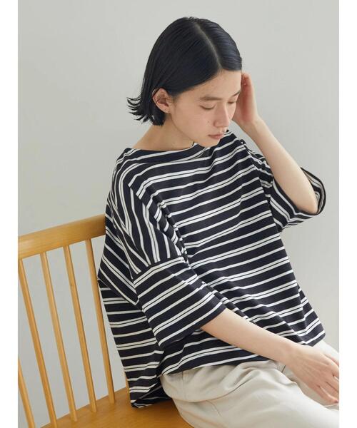 AMERICAN HOLIC（アメリカンホリック）の「モノトーンイロイロボーダーカットプルオーバー（Tシャツ/カットソー・レディース・ブラック系その他4/マルチ/その他7/ホワイト系その他4・L/M）」の5枚目の写真