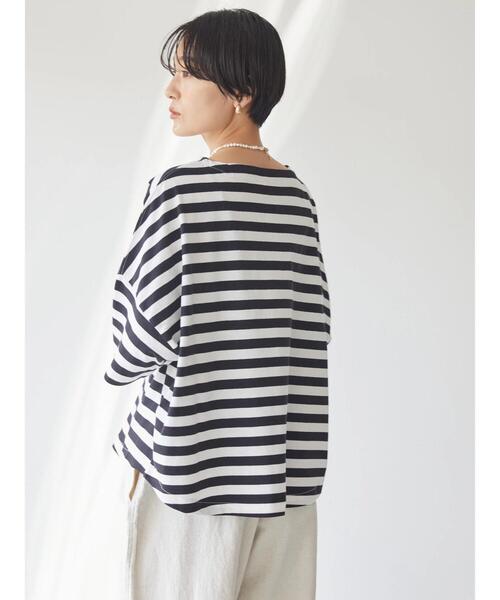 AMERICAN HOLIC（アメリカンホリック）の「モノトーンイロイロボーダーカットプルオーバー（Tシャツ/カットソー・レディース・ブラック系その他4/マルチ/その他7/ホワイト系その他4・L/M）」の7枚目の写真