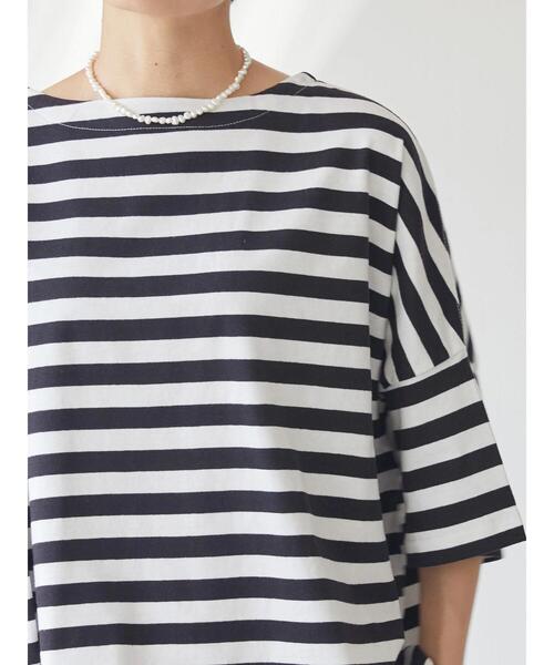 AMERICAN HOLIC（アメリカンホリック）の「モノトーンイロイロボーダーカットプルオーバー（Tシャツ/カットソー・レディース・ブラック系その他4/マルチ/その他7/ホワイト系その他4・L/M）」の9枚目の写真