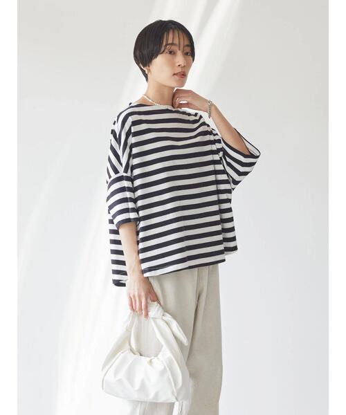 AMERICAN HOLIC（アメリカンホリック）の「モノトーンイロイロボーダーカットプルオーバー（Tシャツ/カットソー・レディース・ブラック系その他4/マルチ/その他7/ホワイト系その他4・L/M）」の11枚目の写真