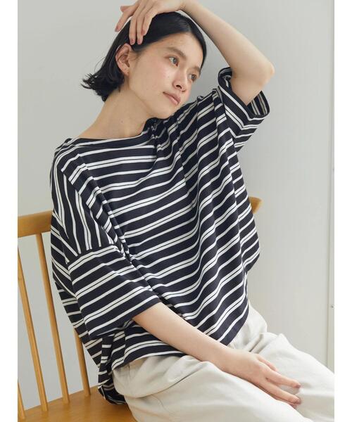 AMERICAN HOLIC（アメリカンホリック）の「モノトーンイロイロボーダーカットプルオーバー（Tシャツ/カットソー・レディース・ブラック系その他4/マルチ/その他7/ホワイト系その他4・L/M）」の14枚目の写真