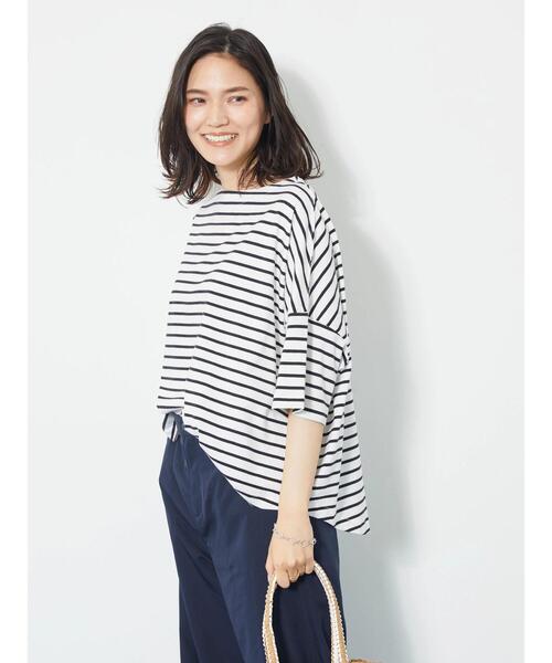 AMERICAN HOLIC（アメリカンホリック）の「モノトーンイロイロボーダーカットプルオーバー（Tシャツ/カットソー・レディース・ブラック系その他4/マルチ/その他7/ホワイト系その他4・L/M）」の21枚目の写真