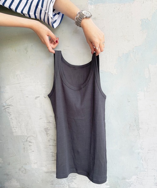 Spick & Span（スピックアンドスパン）の「C/Si2WAYリブタンク（タンクトップ・レディース・ベージュ/ライトグレー/ブラック/ホワイト/チャコールグレー・FREE）」の3枚目の写真