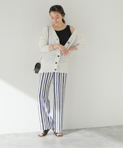 【Spick & Span】リブニットタンク タンクトップ ホワイト　白 Spick & Span】18G リブニットタンク タンクトップ ホワイト