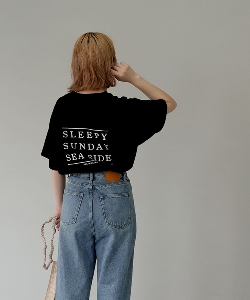c.u.l(シーユーエル)の「【c.u.l:w】天竺カラー ロゴビックTシャツ culwd22ss005(Tシャツ/カットソー・レディース・ブラック/ホワイト×レッド/ホワイト×グリーン・FREE)」の3枚目の写真