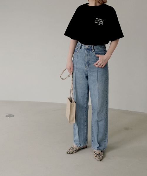 c.u.l(シーユーエル)の「【c.u.l:w】天竺カラー ロゴビックTシャツ culwd22ss005(Tシャツ/カットソー・レディース・ブラック/ホワイト×レッド/ホワイト×グリーン・FREE)」の7枚目の写真