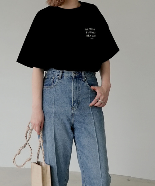 c.u.l(シーユーエル)の「【c.u.l:w】天竺カラー ロゴビックTシャツ culwd22ss005(Tシャツ/カットソー・レディース・ブラック/ホワイト×レッド/ホワイト×グリーン・FREE)」の8枚目の写真