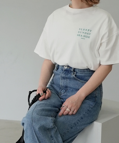 c.u.l(シーユーエル)の「【c.u.l:w】天竺カラー ロゴビックTシャツ culwd22ss005(Tシャツ/カットソー・レディース・ブラック/ホワイト×レッド/ホワイト×グリーン・FREE)」の12枚目の写真