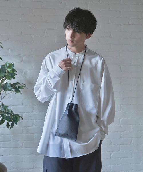 Alpinus（アルピナス）の「Alpinus - leather purse bag / レザー巾着バック（ショルダーバッグ・メンズ・ブラック・FREE）」の6枚目の写真